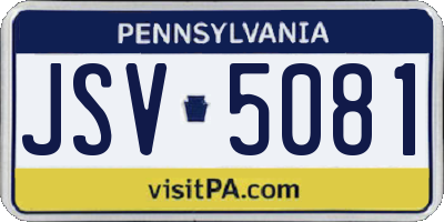 PA license plate JSV5081