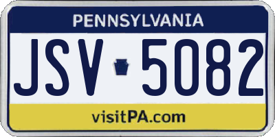 PA license plate JSV5082