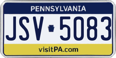PA license plate JSV5083