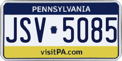PA license plate JSV5085