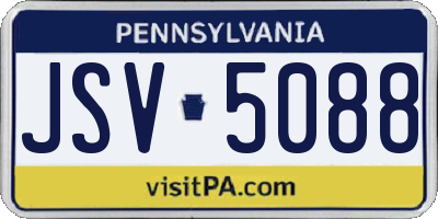 PA license plate JSV5088