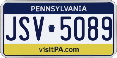 PA license plate JSV5089