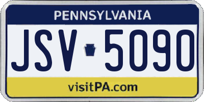 PA license plate JSV5090