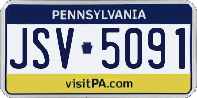 PA license plate JSV5091