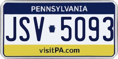PA license plate JSV5093