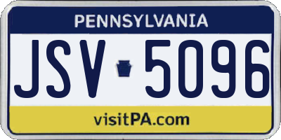 PA license plate JSV5096