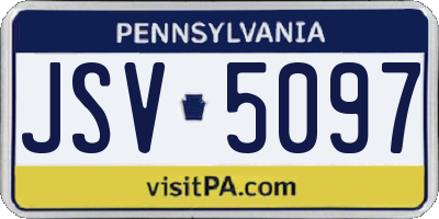 PA license plate JSV5097