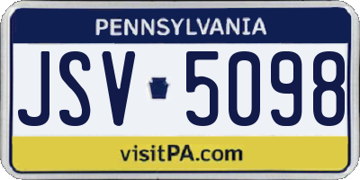 PA license plate JSV5098
