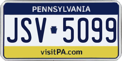 PA license plate JSV5099