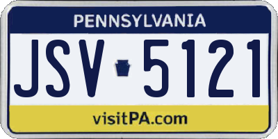 PA license plate JSV5121