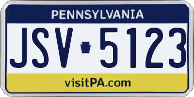 PA license plate JSV5123