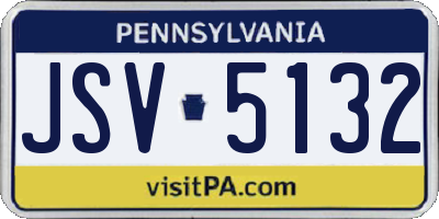 PA license plate JSV5132