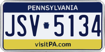 PA license plate JSV5134