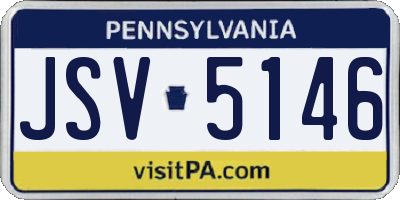 PA license plate JSV5146