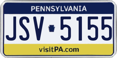 PA license plate JSV5155