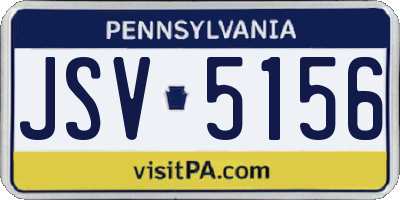 PA license plate JSV5156