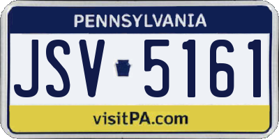 PA license plate JSV5161
