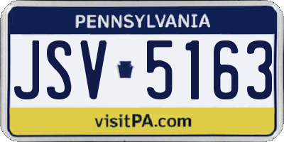 PA license plate JSV5163