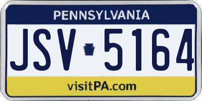 PA license plate JSV5164