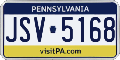 PA license plate JSV5168