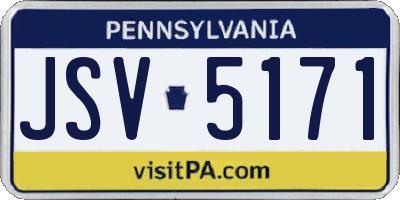 PA license plate JSV5171