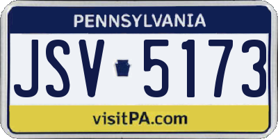PA license plate JSV5173