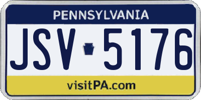 PA license plate JSV5176