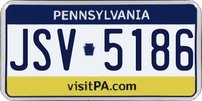 PA license plate JSV5186