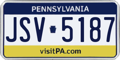 PA license plate JSV5187