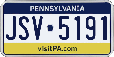 PA license plate JSV5191