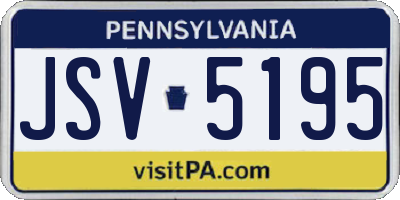 PA license plate JSV5195
