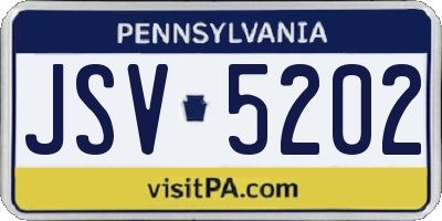 PA license plate JSV5202