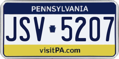 PA license plate JSV5207