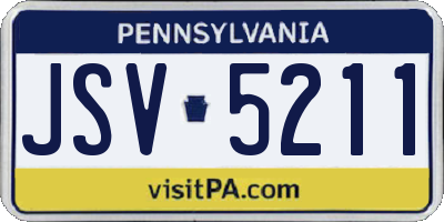 PA license plate JSV5211