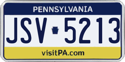 PA license plate JSV5213