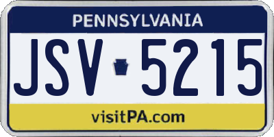 PA license plate JSV5215