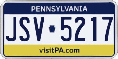 PA license plate JSV5217