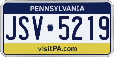 PA license plate JSV5219