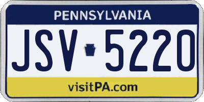 PA license plate JSV5220