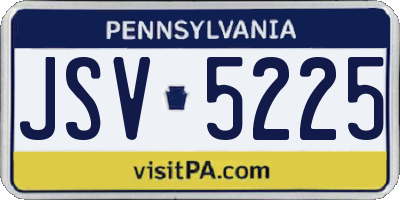 PA license plate JSV5225