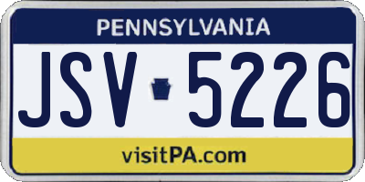 PA license plate JSV5226