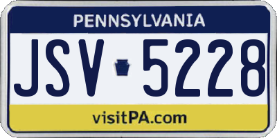 PA license plate JSV5228