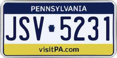 PA license plate JSV5231