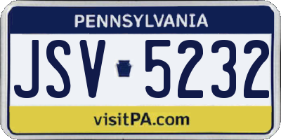 PA license plate JSV5232