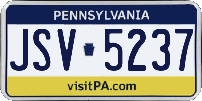 PA license plate JSV5237