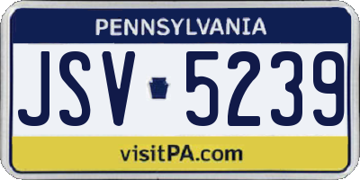 PA license plate JSV5239