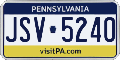 PA license plate JSV5240