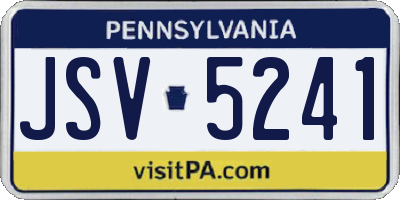 PA license plate JSV5241