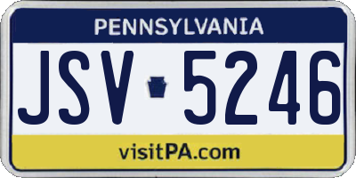 PA license plate JSV5246