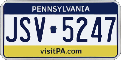 PA license plate JSV5247